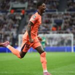 Marcus Rashford celebrando un gol durante un partido oficial con la camiseta del FC Barcelona.