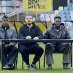 Iñaki y Nico Williams durante la grabación del vídeo 'Adivina el futbolista' con Ibai Llanos.