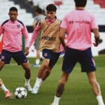 Gerónimo Spina, defensa del Atlético de Madrid, durante un entrenamiento en la Ciudad Deportiva de Majadahonda.