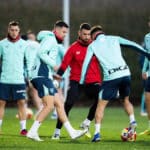 Jugadores del Athletic Club durante una sesión de entrenamiento en Lezama.