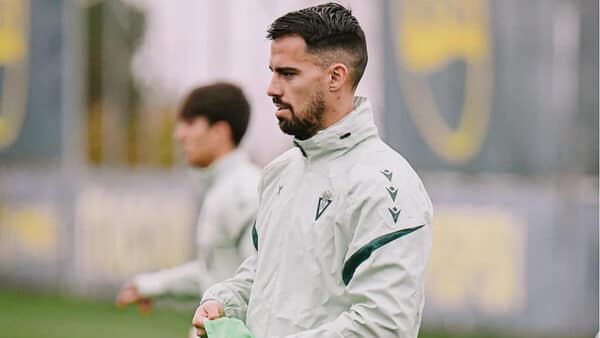Suso Fernández durante un entrenamiento con el Cádiz CF