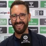 José Bordalás, entrenador del Getafe, celebrando la victoria ante el Real Madrid en el Santiago Bernabéu con el marcador 0-1 en LaLiga