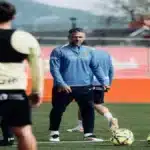 Martín Demichelis durante el entrenamiento del Mallorca en Son Bibiloni tras su llegada como nuevo entrenador del club bermellón