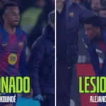 Alejandro Balde y Jules Koundé con la camiseta del FC Barcelona antes de lesionarse el bíceps femoral en el partido de vuelta de las semifinales de Copa ante el Atlético