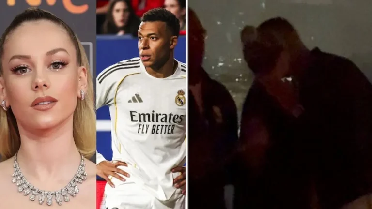 Kylian Mbappé delantero del Real Madrid y la actriz española Ester Expósito protagonistas del romance destapado por el blogger Aqababe tras ser vistos juntos en el bar Pullman de Madrid