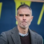 Gaizka Garitano en rueda de prensa tras la derrota del Cádiz ante el Real Zaragoza en el Nuevo Mirandilla donde admitió que el equipo está bloqueado y que mañana hablará con el club sobre su continuidad