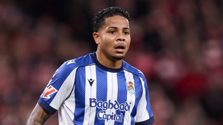 Wesley Gassova con la camiseta de la Real Sociedad durante uno de sus escasos minutos en LaLiga