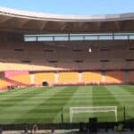 Vista interior del Estadio de La Cartuja de Sevilla, sede de la final de la Copa del Rey entre Atlético de Madrid y Real Sociedad el 18 de abril
