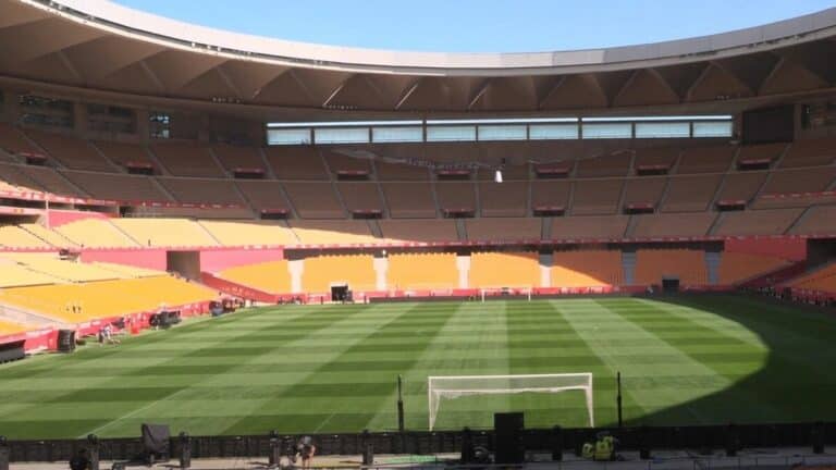 Vista interior del Estadio de La Cartuja de Sevilla, sede de la final de la Copa del Rey entre Atlético de Madrid y Real Sociedad el 18 de abril