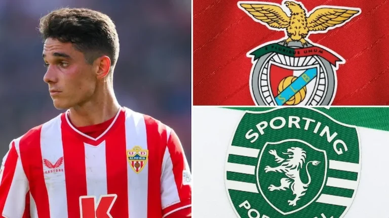 Sergio Arribas con la camiseta del Almería durante un partido de LaLiga Hypermotion