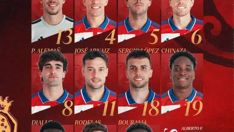 Once inicial del Granada CF con Lizoain, Manu Lama, Arnaiz y Chinaza para la J1 en el Tartiere