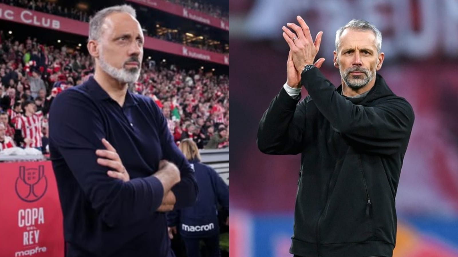Pellegrino Matarazzo y Marco Rose, entrenadores de la Real y el Bournemouth