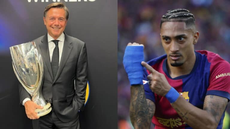 Niko Mihic, extécnico médico del Real Madrid, y Raphinha con vendaje