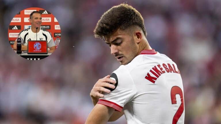 Kike Salas, central del Sevilla FC, recibe el máximo respaldo de Luis García Plaza, que lo sitúa entre los jugadores más importantes de la plantilla sevillista