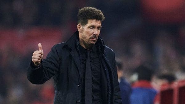 Simeone en un partido del Atlético