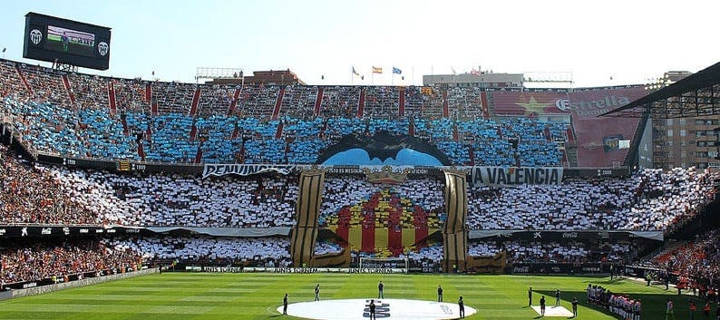 El mosáico que preparó la afición del Valencia CF